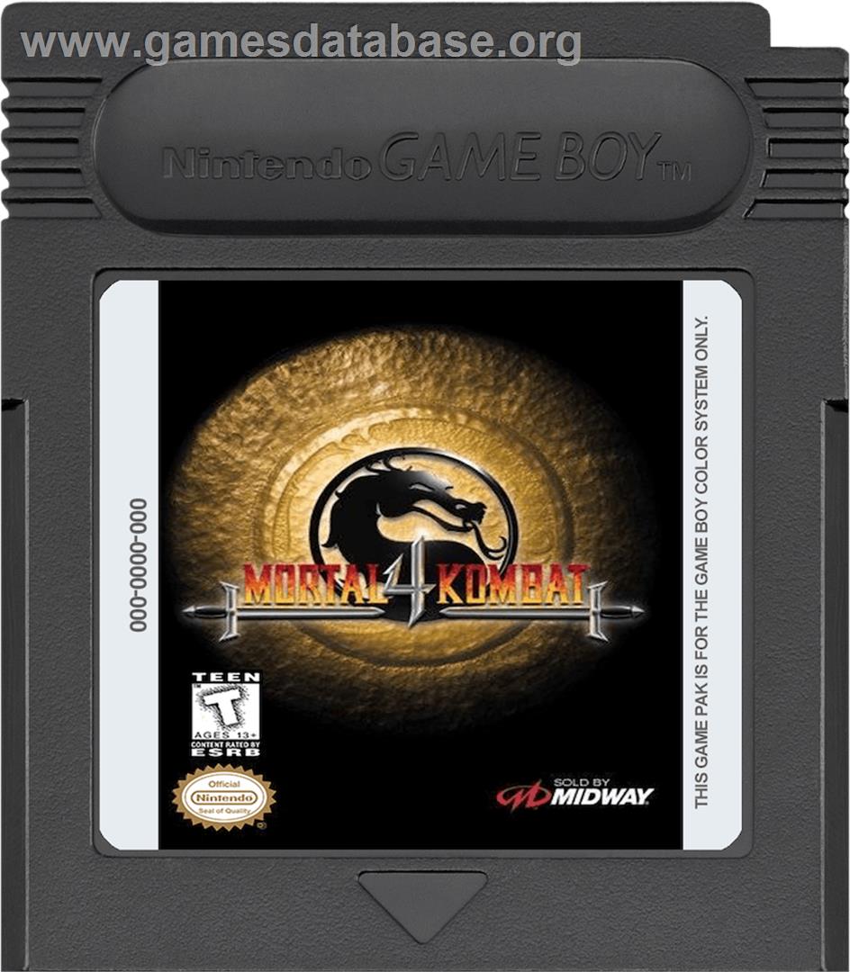 Mortal Kombat 4 - Nintendo Game Boy Color - Artwork - Cartridge