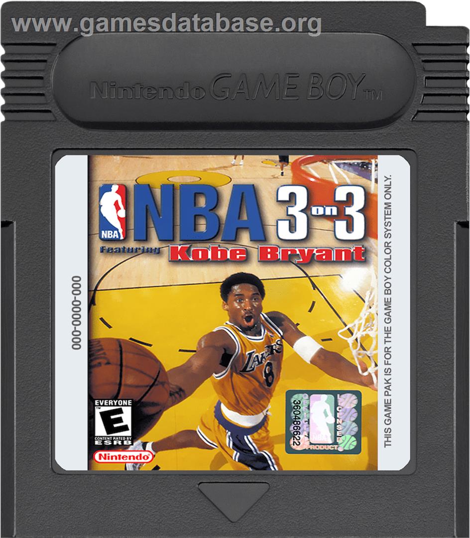 NBA 3 on 3 Featuring Kobe Bryant - Nintendo Game Boy Color - Artwork - Cartridge