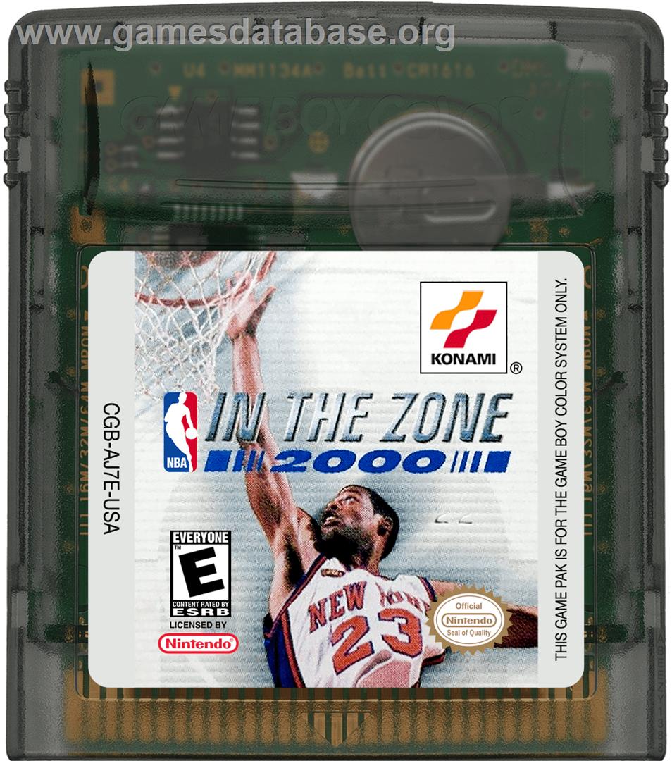 NBA in the Zone 2000 - Nintendo Game Boy Color - Artwork - Cartridge