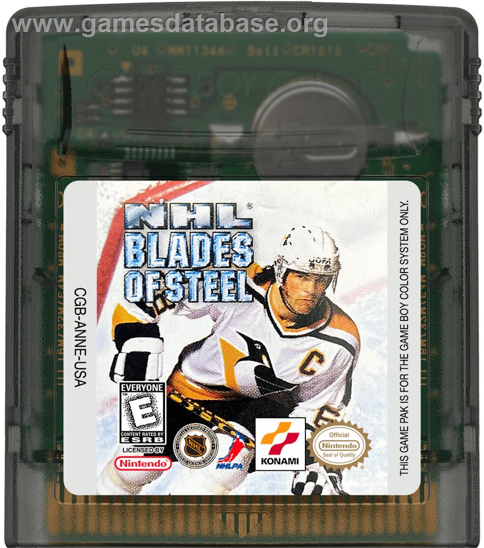 NHL Blades of Steel - Nintendo Game Boy Color - Artwork - Cartridge