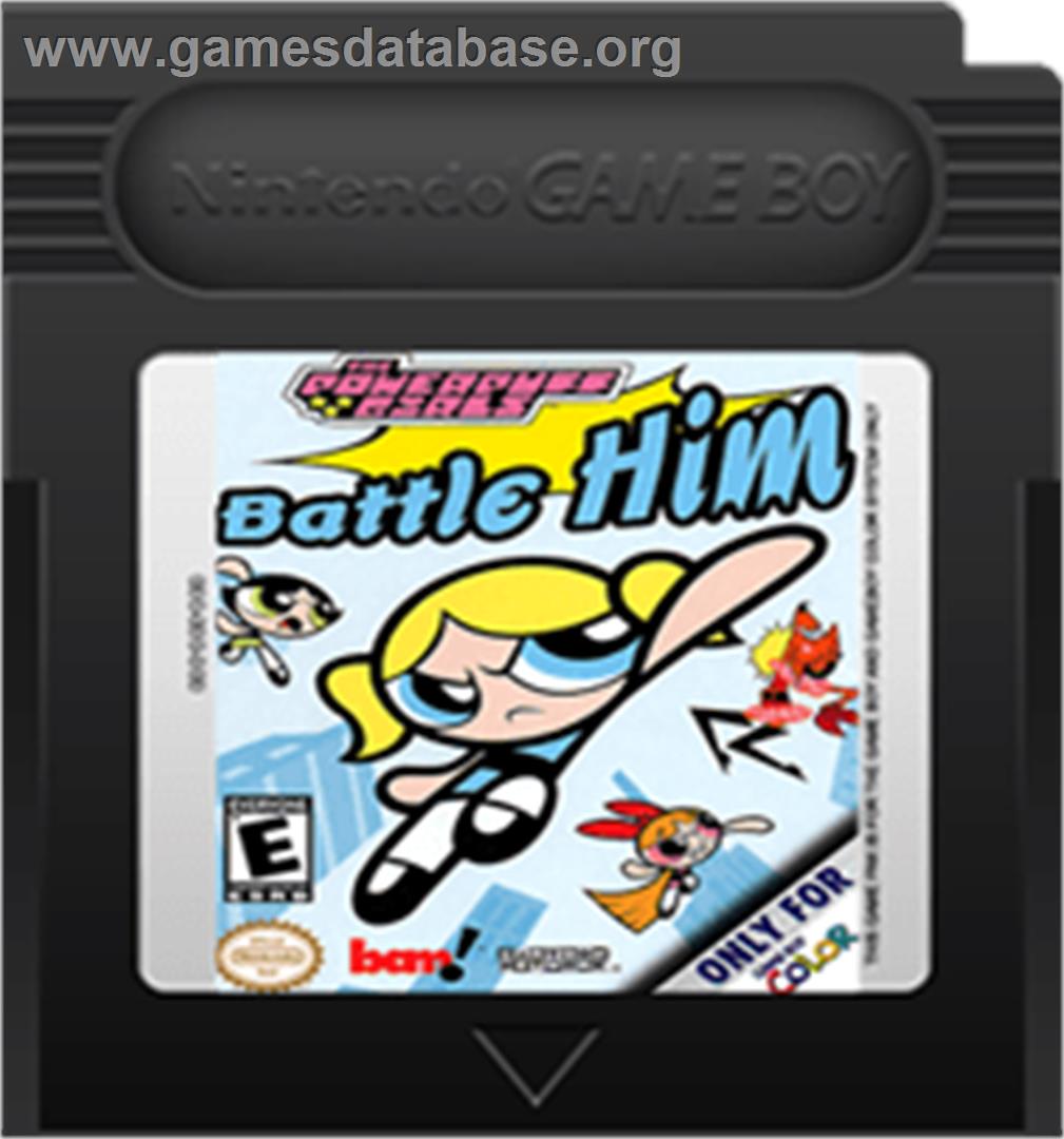 Powerpuff Girls: Battle Him - Nintendo Game Boy Color - Artwork - Cartridge