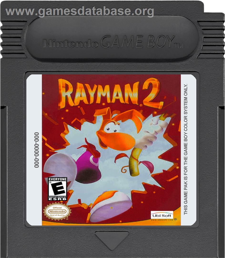 Rayman 2: The Great Escape - Nintendo Game Boy Color - Artwork - Cartridge