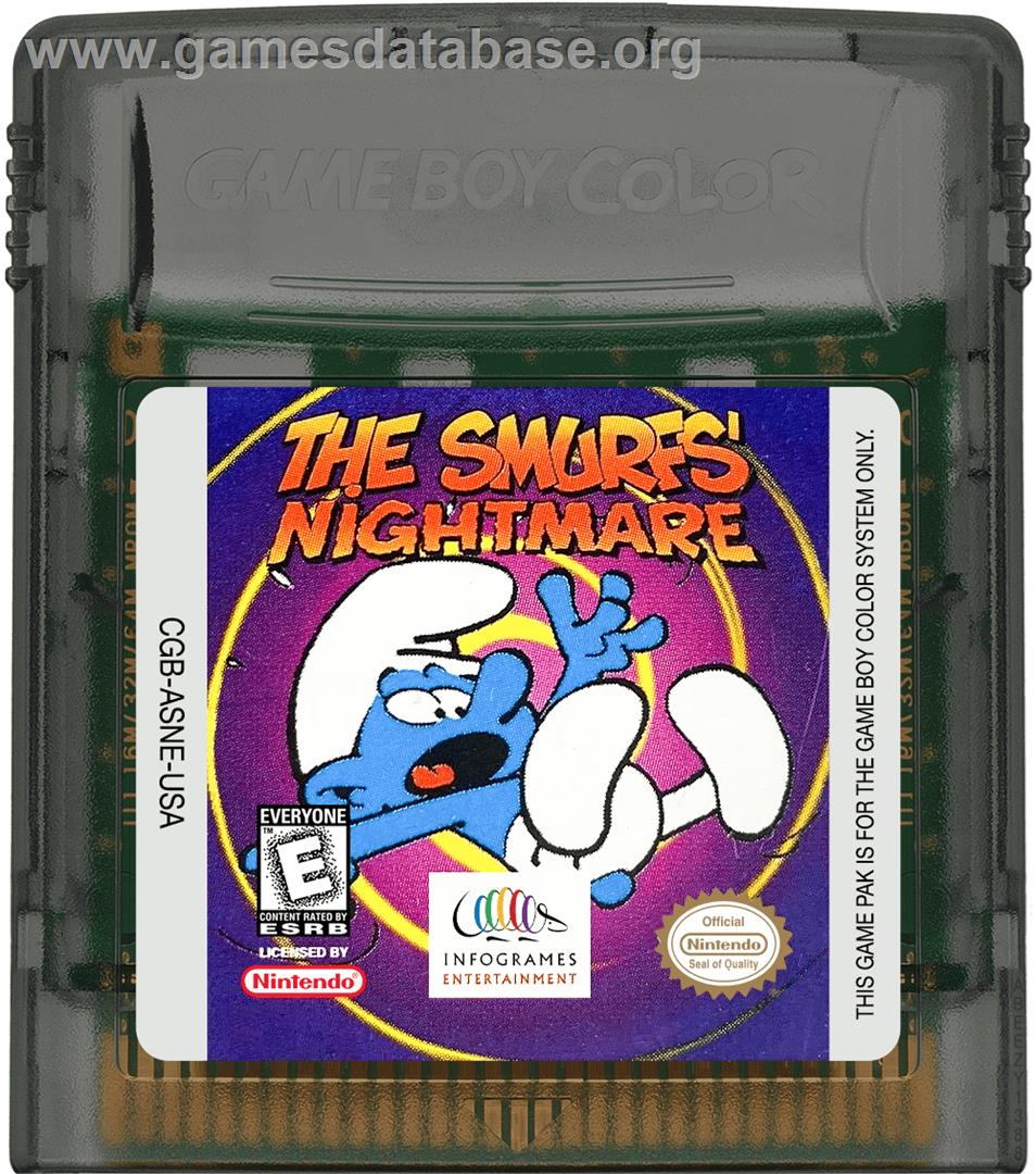 The Smurfs Nightmare - Nintendo Game Boy Color - Artwork - Cartridge