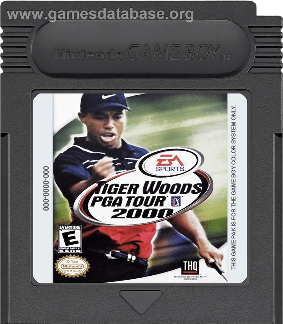 Tiger Woods PGA Tour 2000 - Nintendo Game Boy Color - Artwork - Cartridge
