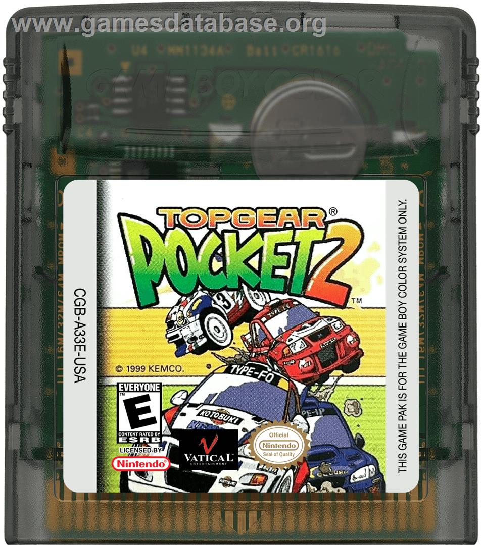 Top Gear Pocket 2 - Nintendo Game Boy Color - Artwork - Cartridge