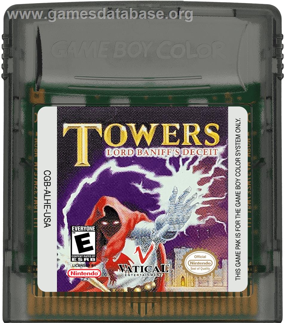 Towers: Lord Baniff's Deceit - Nintendo Game Boy Color - Artwork - Cartridge