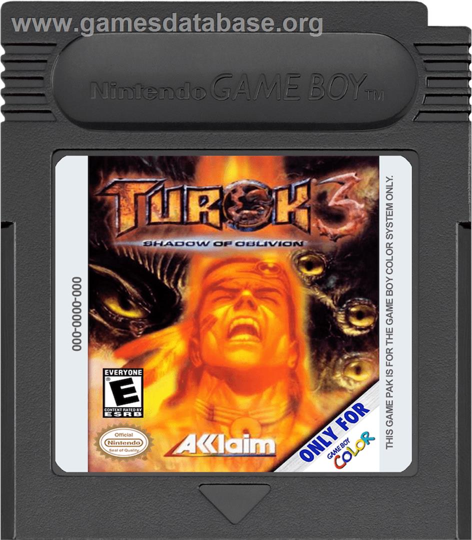 Turok 3: Shadow of Oblivion - Nintendo Game Boy Color - Artwork - Cartridge