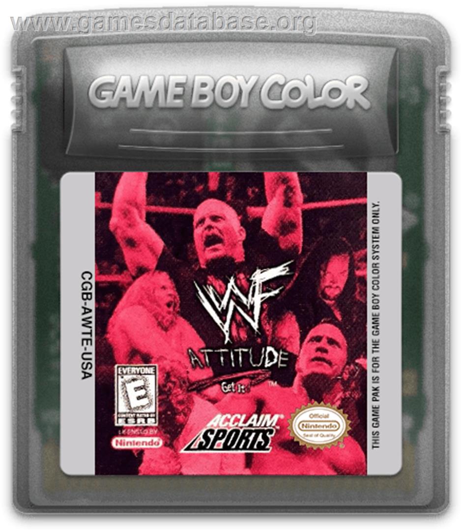 WWF Attitude - Nintendo Game Boy Color - Artwork - Cartridge