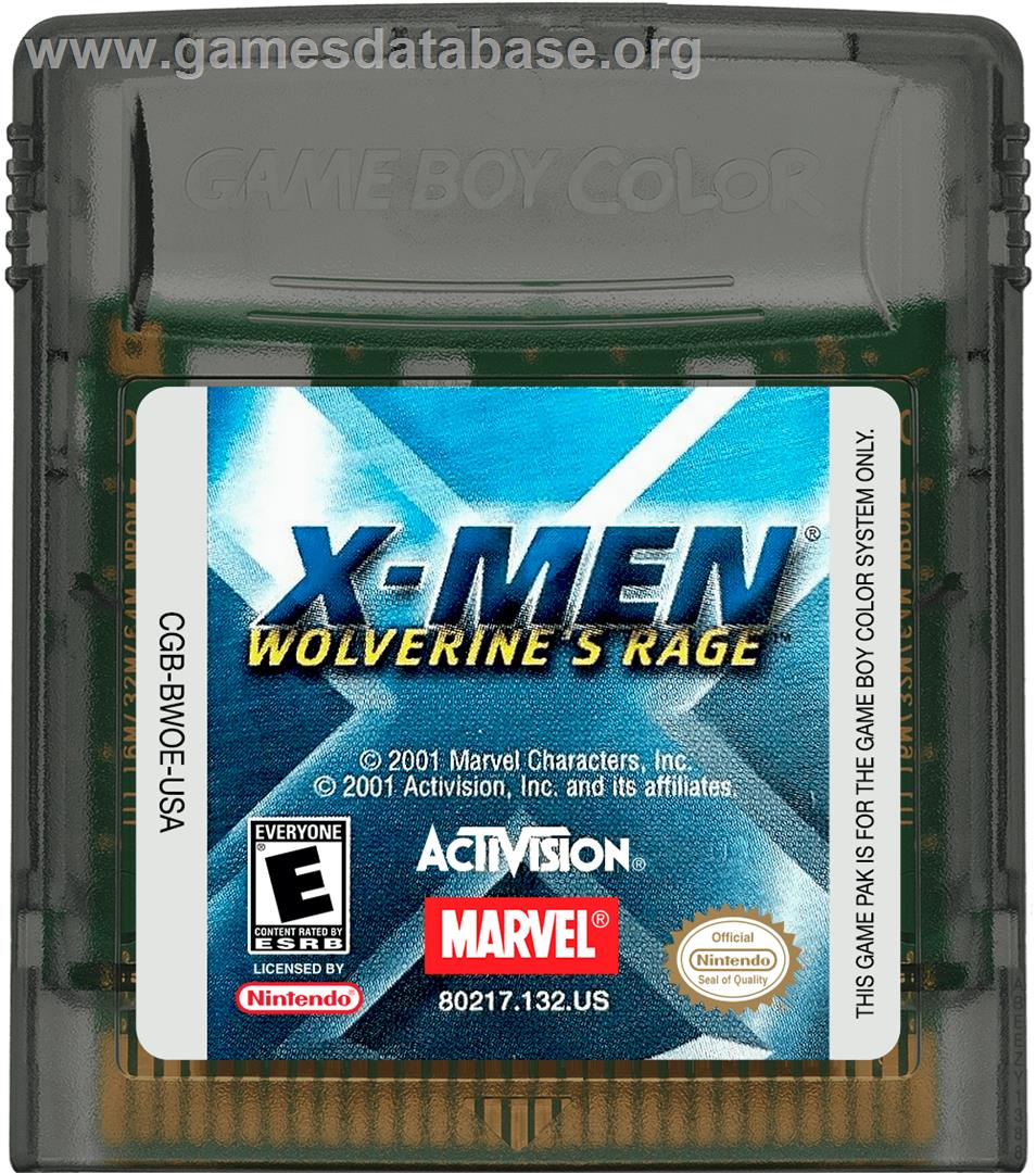 X-Men: Wolverine's Rage - Nintendo Game Boy Color - Artwork - Cartridge