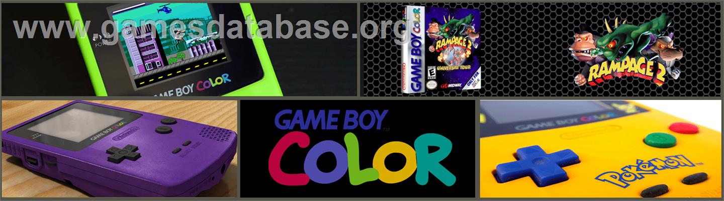 Rampage: Universal Tour - Nintendo Game Boy Color - Artwork - Marquee