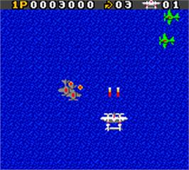 In game image of 1942 on the Nintendo Game Boy Color.