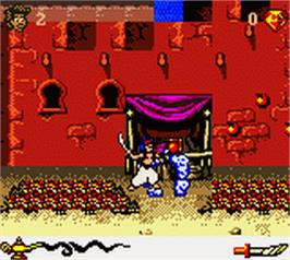 In game image of Aladdin on the Nintendo Game Boy Color.