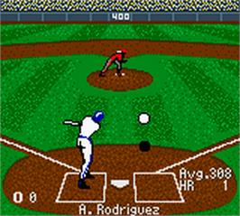 In game image of All-Star Baseball 2001 on the Nintendo Game Boy Color.