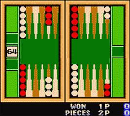 In game image of Backgammon on the Nintendo Game Boy Color.