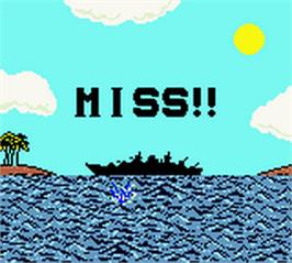 In game image of Battleship on the Nintendo Game Boy Color.
