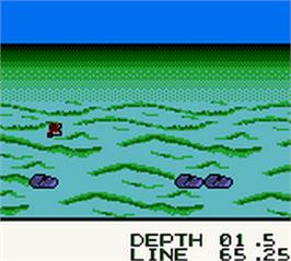 In game image of Black Bass - Lure Fishing on the Nintendo Game Boy Color.