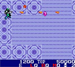 In game image of Burai Fighter on the Nintendo Game Boy Color.