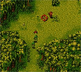 In game image of Cannon Fodder on the Nintendo Game Boy Color.
