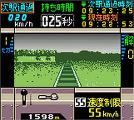 In game image of Densya De Go 2 on the Nintendo Game Boy Color.