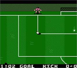 In game image of European Super League on the Nintendo Game Boy Color.