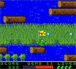 In game image of Frogger 2 - Swampy's Revenge on the Nintendo Game Boy Color.