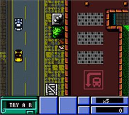 In game image of Grand Theft Auto on the Nintendo Game Boy Color.