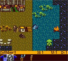 In game image of Heroes of Might and Magic 2 on the Nintendo Game Boy Color.