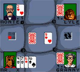In game image of Hoyle Card Games on the Nintendo Game Boy Color.