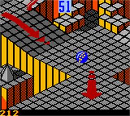 In game image of Marble Madness on the Nintendo Game Boy Color.