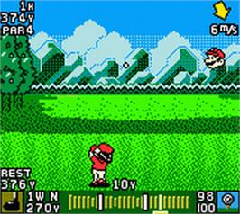 In game image of Mario Golf on the Nintendo Game Boy Color.