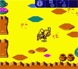In game image of Maya the Bee - Garden Adventures on the Nintendo Game Boy Color.