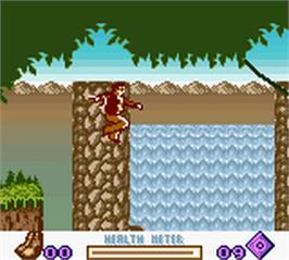 In game image of Pitfall - Beyond the Jungle on the Nintendo Game Boy Color.