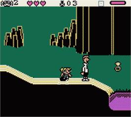 In game image of Powerpuff Girls: Battle Him on the Nintendo Game Boy Color.