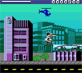 In game image of Rampage: Universal Tour on the Nintendo Game Boy Color.