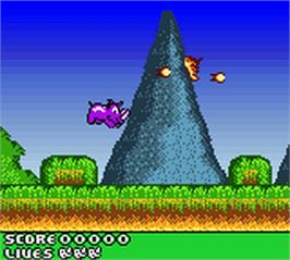 In game image of Rhino Rumble on the Nintendo Game Boy Color.