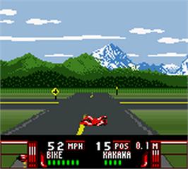In game image of Road Rash on the Nintendo Game Boy Color.