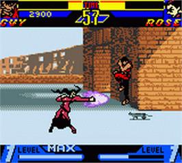 In game image of Street Fighter Alpha: Warriors' Dreams on the Nintendo Game Boy Color.