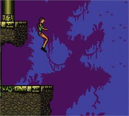 In game image of Tomb Raider on the Nintendo Game Boy Color.