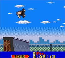 In game image of Tony Hawk's Pro Skater on the Nintendo Game Boy Color.
