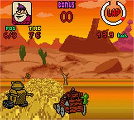 In game image of Wacky Races on the Nintendo Game Boy Color.