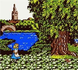 In game image of Walt Disney's Alice in Wonderland on the Nintendo Game Boy Color.