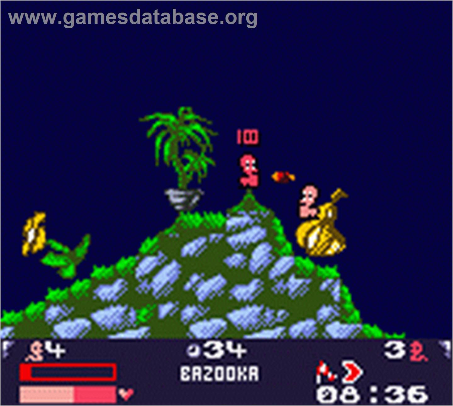 Worms Armageddon - Nintendo Game Boy Color - Artwork - In Game