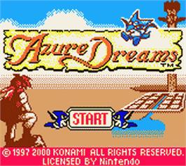 Title screen of Azure Dreams on the Nintendo Game Boy Color.