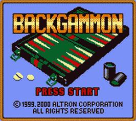 Title screen of Backgammon on the Nintendo Game Boy Color.