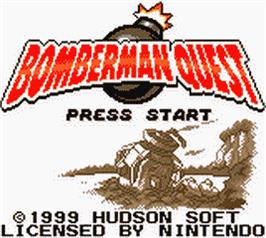 Title screen of Bomberman Quest on the Nintendo Game Boy Color.