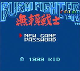 Title screen of Burai Fighter on the Nintendo Game Boy Color.