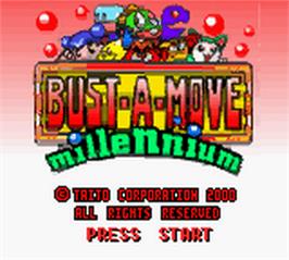 Title screen of Bust a Move Millennium on the Nintendo Game Boy Color.