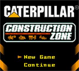 Title screen of Caterpillar Construction Zone on the Nintendo Game Boy Color.