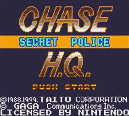 Title screen of Chase H.Q. on the Nintendo Game Boy Color.