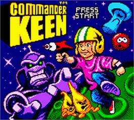 Title screen of Commander Keen on the Nintendo Game Boy Color.